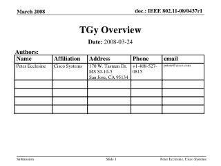 TGy Overview