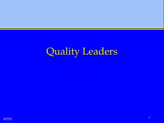 Quality Leaders
