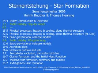 Sternentstehung - Star Formation