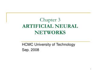 Chapter 3 ARTIFICIAL NEURAL NETWORKS