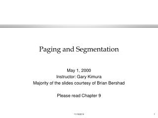 Paging and Segmentation