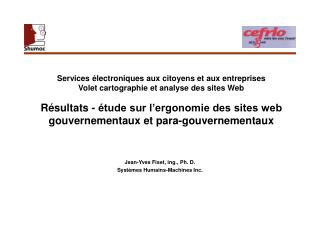 Jean-Yves Fiset, ing., Ph. D. Systèmes Humains-Machines Inc.