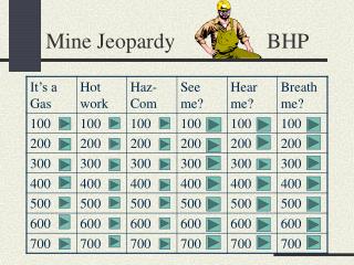 Mine Jeopardy BHP