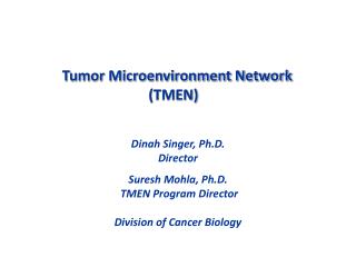 Tumor Microenvironment Network (TMEN)