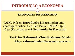 INTRODUÇÃO À ECONOMIA