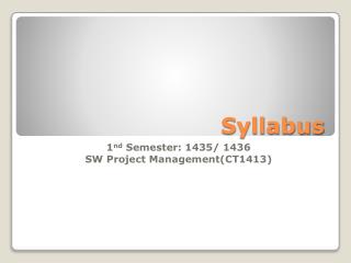 Syllabus