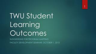 TWU Student Learning Outcomes