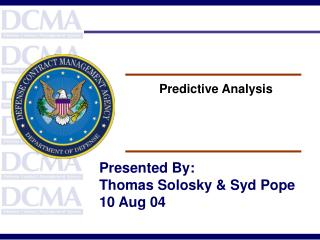 Predictive Analysis