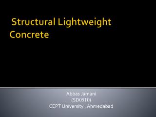 Structural Lightweight Concrete