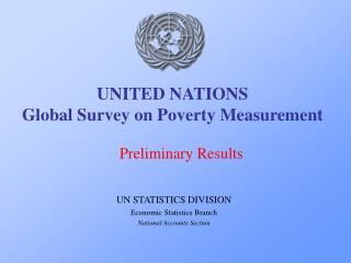 UNITED NATIONS Global Survey on Poverty Measurement