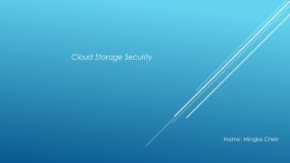 Cloud Storage Security