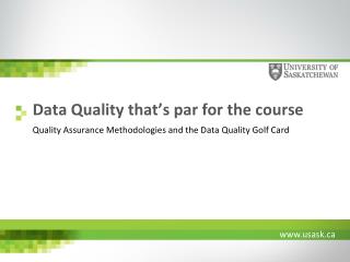 Data Quality that’s par for the course
