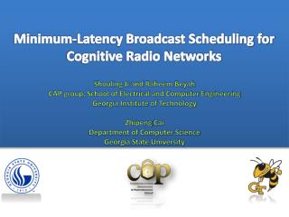Minimum-Latency Broadcast Scheduling for Cognitive Radio Networks
