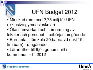 UFN Budget 2012