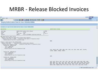 MRBR - Release Blocked Invoices