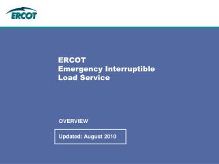 ERCOT Emergency Interruptible Load Service