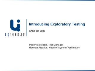 Introducing Exploratory Testing