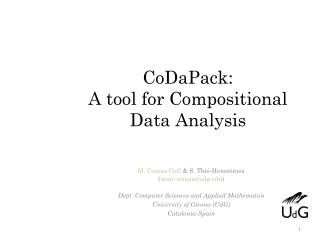 CoDaPack : A tool for Compositional Data Analysis
