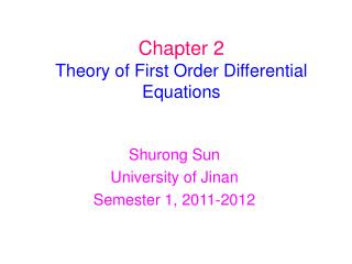 Chapter 2 Theory of First Order Differential Equations