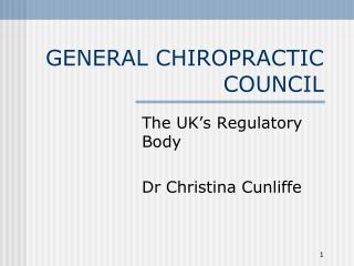 GENERAL CHIROPRACTIC COUNCIL