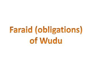 Faraid (obligations) of Wudu