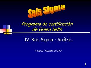 Programa de certificación de Green Belts