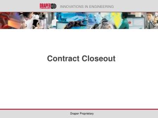 Contract Closeout