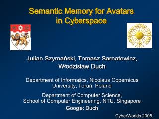 Semantic Memory for Avatars in Cyberspace