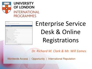 Enterprise Service Desk &amp; Online Registrations