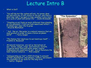 Lecture Intro B