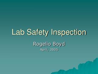 Lab Safety Inspection