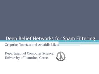 Deep Belief Networks for Spam Filtering