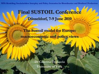 Final SUSTOIL Conference Düsseldorf, 7-9 June 2010 The Sustoil model for Europe: