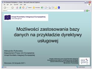 Możliwości zastosowania bazy danych na przykładzie dyrektywy usługowej