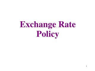 Exchange Rate Policy