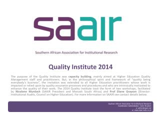 Quality Institute 2014