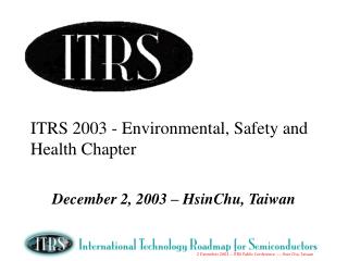 ITRS 2003 - Environmental, Safety and Health Chapter