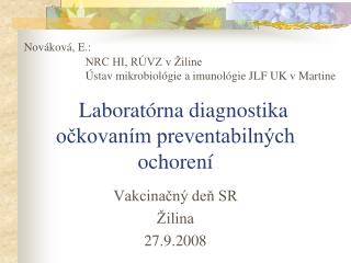 Laboratórna diagnostika očkovaním preventabilných ochorení