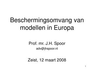 Beschermingsomvang van modellen in Europa