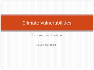 Climate Vulnerabilities