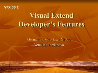 Visual Extend Developer’s Features