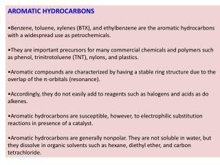 AROMATIC HYDROCARBONS