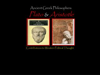 Ancient Greek Philosophers Plato &amp; Aristotle