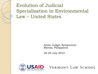 Evolution of Judicial Specialization in Environmental Law – United States