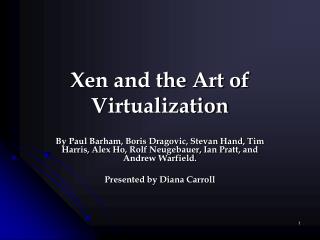 Xen and the Art of Virtualization