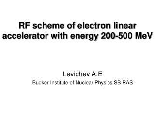 RF scheme of electron linear accelerator with energy 200-500 MeV