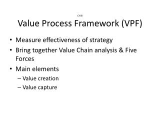 CH 8 Value Process Framework (VPF)