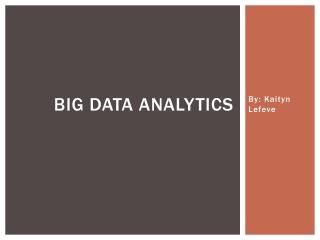 Big Data analytics