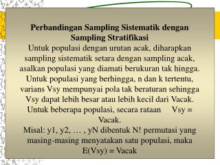 Perbandingan Sampling Sistematik dengan Sampling Stratifikasi