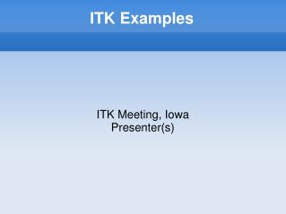 ITK Examples
